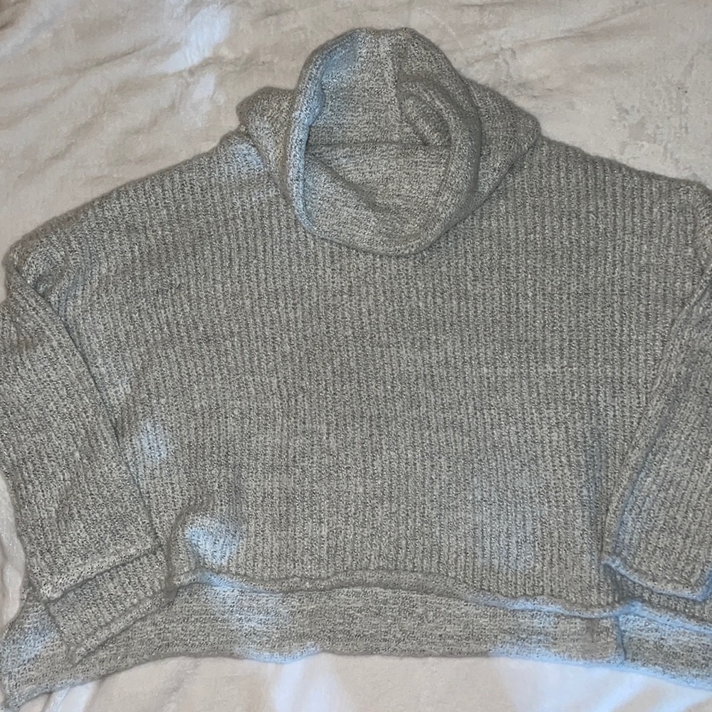 Cow neck long sleeve sweater